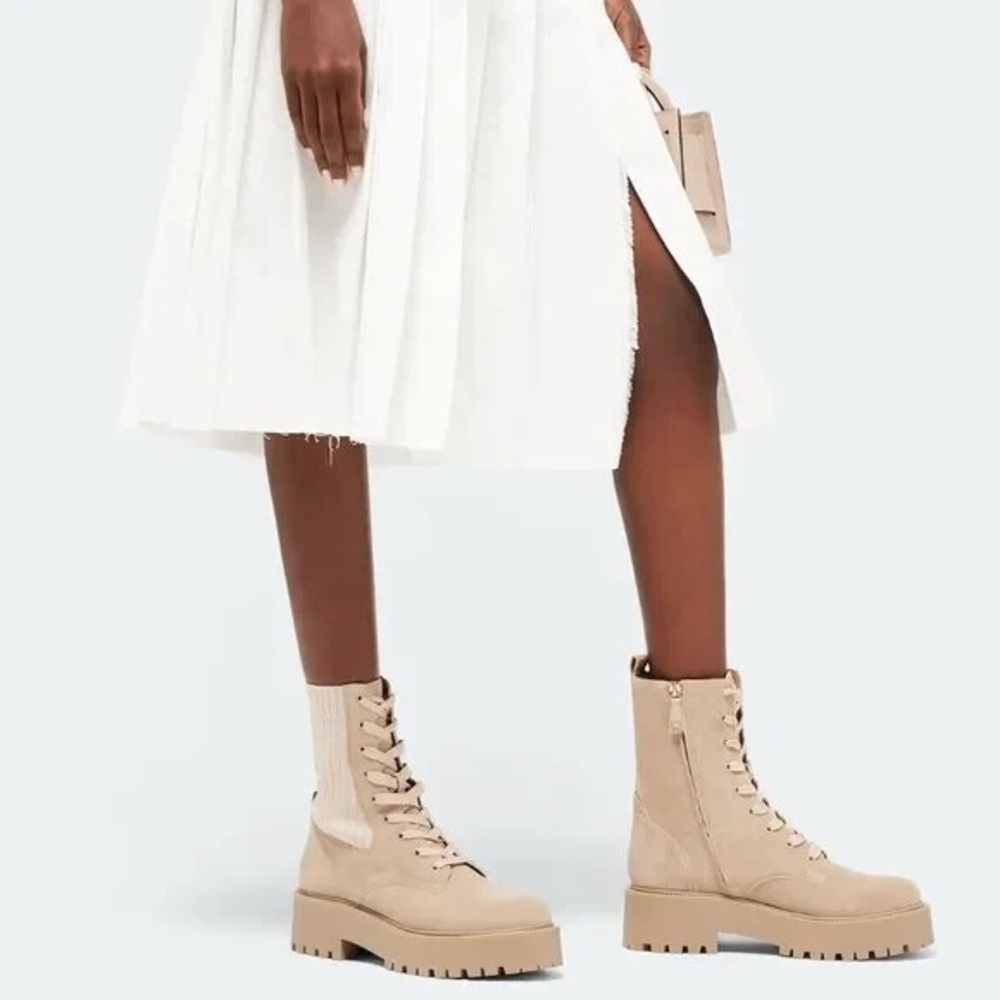 Sam Edelman Tan Lace-Up Boots